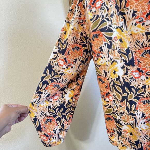 Laura Scott Blouse Top Womens Size XL  Floral V Neck Long Sleeve Pullover Top - Picture 7 of 11